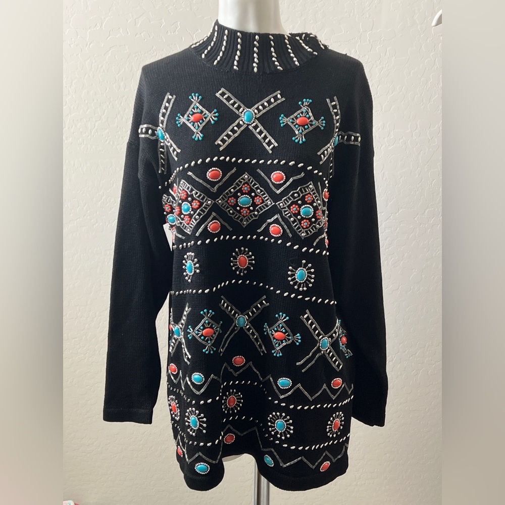 Vintage Victoria Jones beaded sweater T318